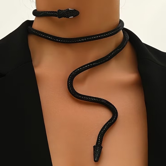Jewelry - Black Snake Bendable Women’s Necklace, Arm Band Jewelry New In Packaging